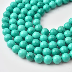 Morenci Turquoise Natural Genuine 10mm Round Gemstone Beads For DIY Jewelry Making Supply TUQ114