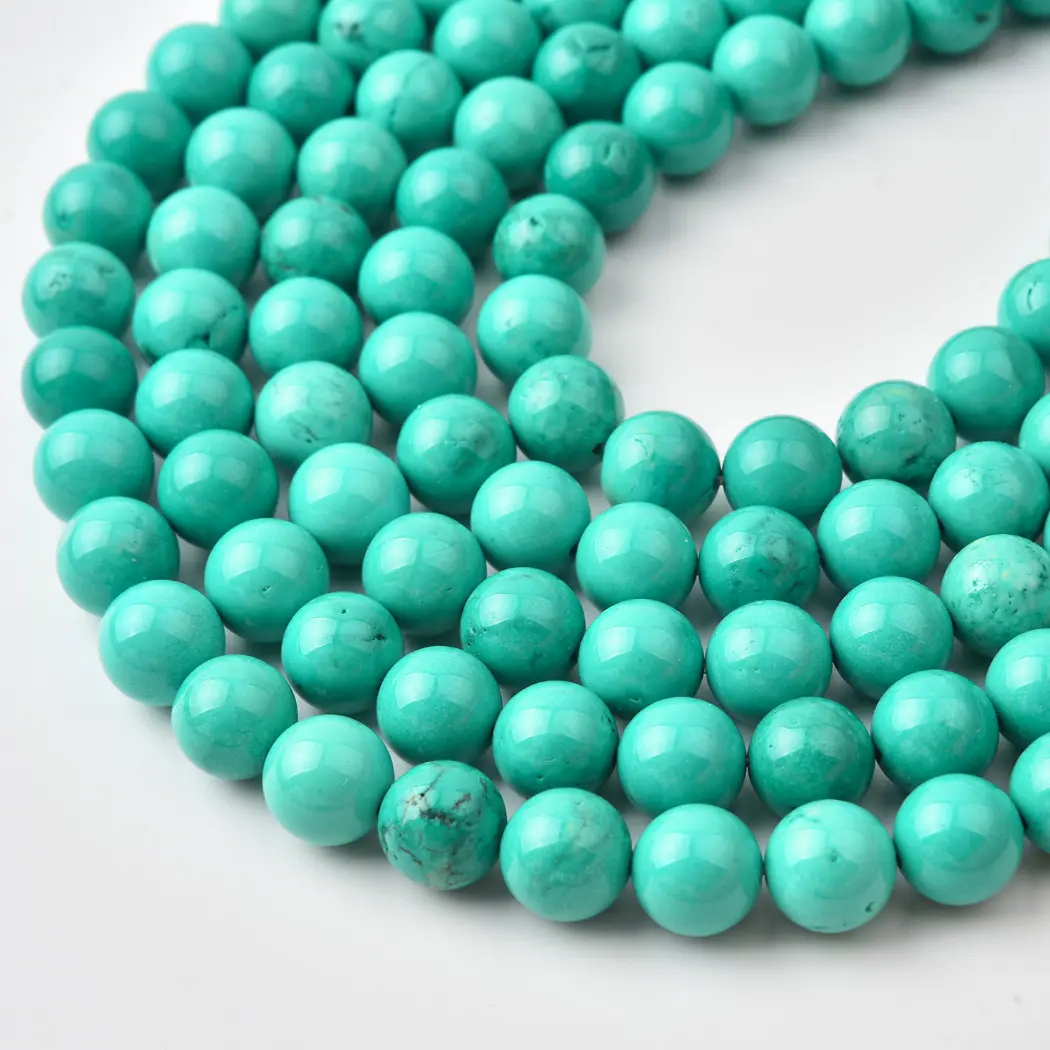 Morenci Turquoise Natural Genuine 10mm Round Gemstone Beads For DIY Jewelry Making Supply TUQ114