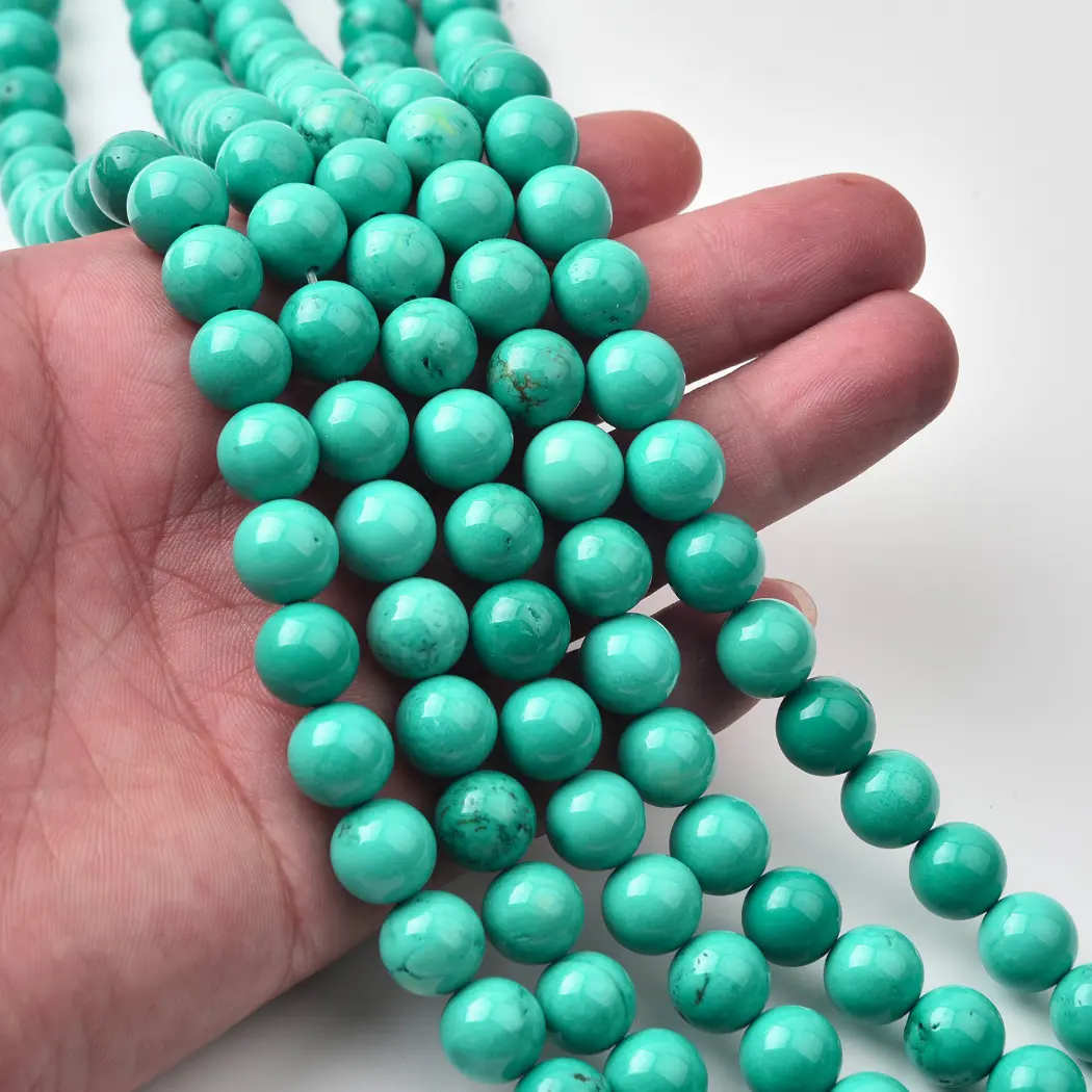 Morenci Turquoise Natural Genuine 10mm Round Gemstone Beads For DIY Jewelry Making Supply TUQ114 - Image 2