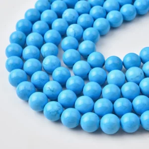 Sleeping Beauty Turquoise Natural Genuine 10mm Round Gemstone Beads For Jewelry Making Supply TUQ115