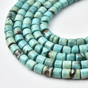 Blue Green Turquoise Natural Genuine 6mm Tube Cylinder Gemstone Beads DIY Jewelry Making Supply TUQ119