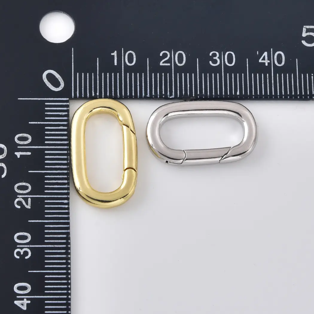 Gold Filled Oval Carabiner Clasp, Spring Lock Connector Clasp, Necklace Bracelet Clasp, Jewelry Findings, DIY Jewelry Supply, CL628 - Image 3