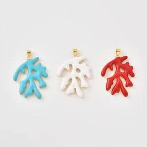 Gold Filled Coral Branch Charm, Enamel Ocean Reef Pendant, Sea Coral Jewelry Finding, Marine Charm for Necklace Bracelet DIY Jewelry, CP2478
