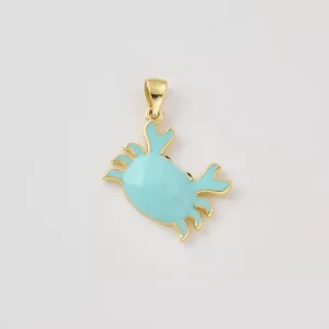 Gold Filled Enamel Crab Charm, Ocean Crab Pendant, Beach Sea Jewelry Finding, Marine Charm for Necklace Bracelet DIY Jewelry, Gift, CP2485
