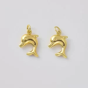 Gold Filled Dolphin Charm, Ocean Animal Pendant, Nautical Sea Life Charm, Marine Jewelry Pendant for Necklace Bracelet, Gift for Her, CP2502
