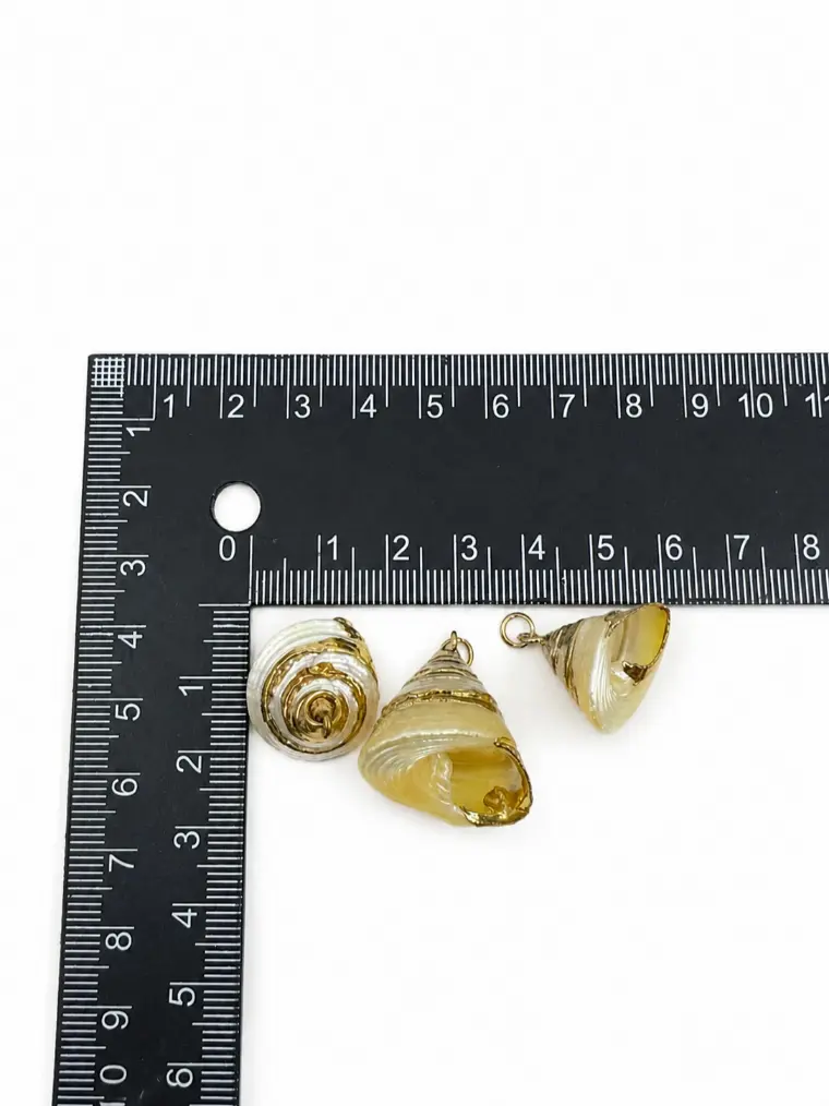 Gold Filled Natural Shell Pendant, Real Spiral Seashell Charm, Ocean Shell Connector, Coastal Beach Jewelry Supply, Gift for Her, CP2513 - Image 3