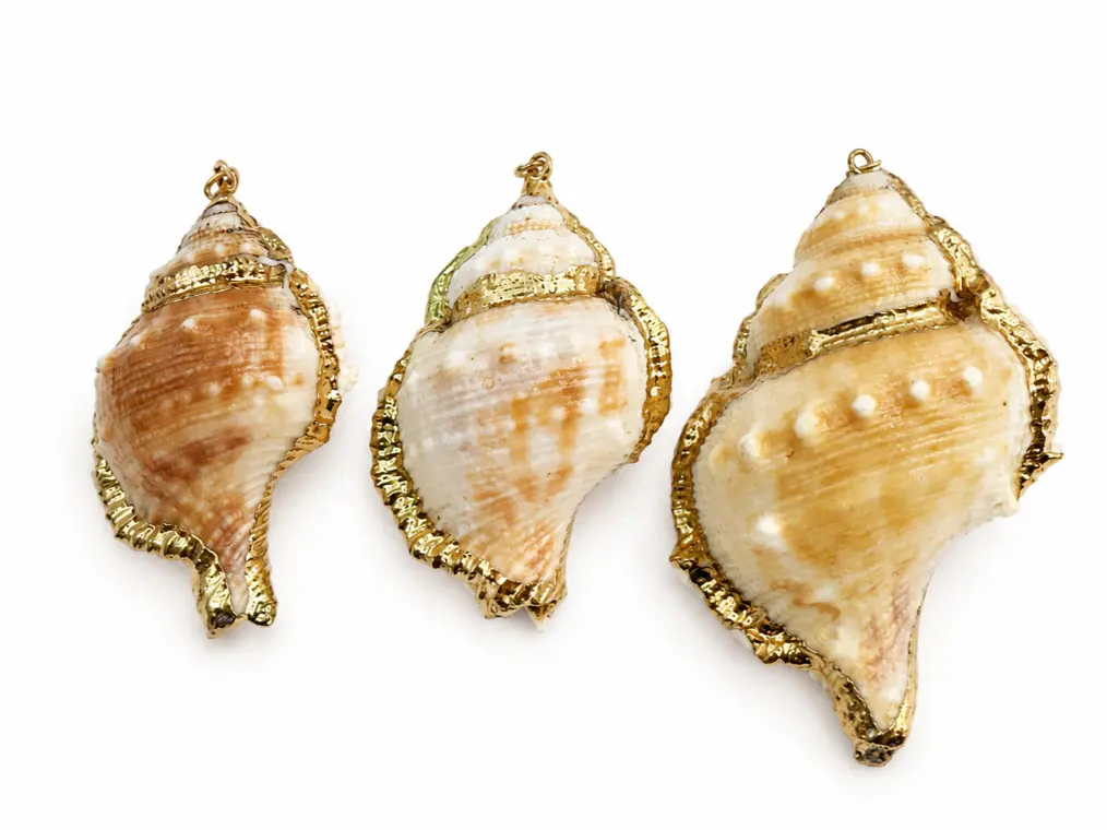Gold Filled Natural Shell Pendant, Large Real Seashell Charm, Ocean Beach Shell Pendant, Coastal Jewelry Making Supply, Gift for Her, CP2515