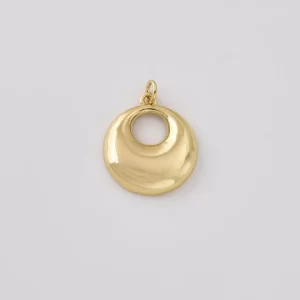 Gold Filled Organic Circle Pendant, Minimalist Donut Charm, Modern Geometric Pendant, Chunky Necklace Charm, DIY Jewelry Supply, CP2524