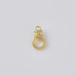 Gold Filled Charm Holder Pendant, CZ Pave Charm Enhancer Connector w/ Bail, Jewelry Finding for Necklace Bracelet DIY Jewelry Making, DIY016