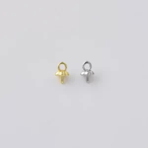 Gold Filled Bead Cap with Bail, Dome Charm Holder Connector, Jewelry Finding for Beaded Necklace Bracelet DIY Jewelry Making Supply, DIY017