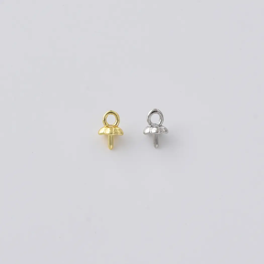 Gold Filled Bead Cap with Bail, Dome Charm Holder Connector, Jewelry Finding for Beaded Necklace Bracelet DIY Jewelry Making Supply, DIY017