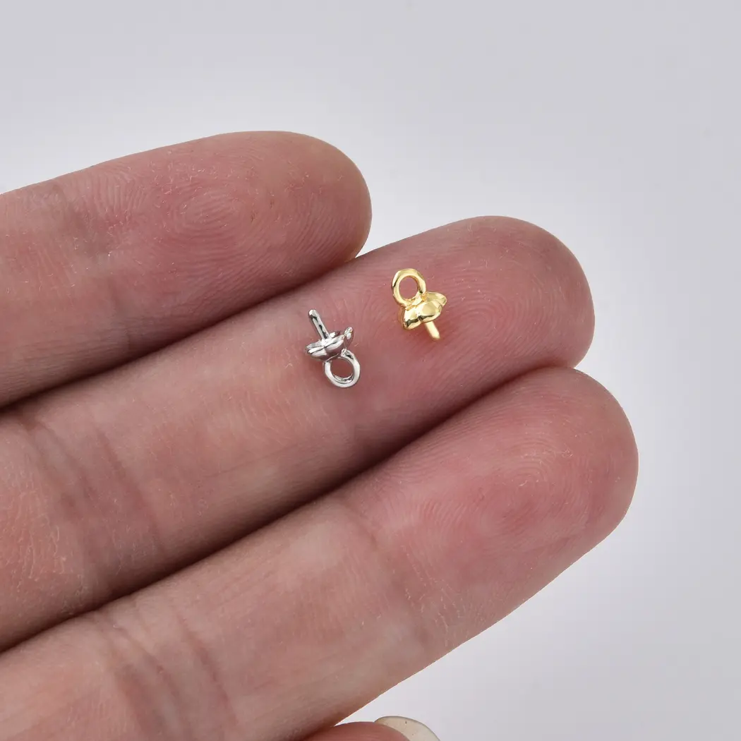 Gold Filled Bead Cap with Bail, Dome Charm Holder Connector, Jewelry Finding for Beaded Necklace Bracelet DIY Jewelry Making Supply, DIY017 - Image 2