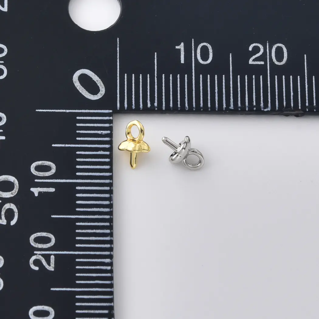 Gold Filled Bead Cap with Bail, Dome Charm Holder Connector, Jewelry Finding for Beaded Necklace Bracelet DIY Jewelry Making Supply, DIY017 - Image 3