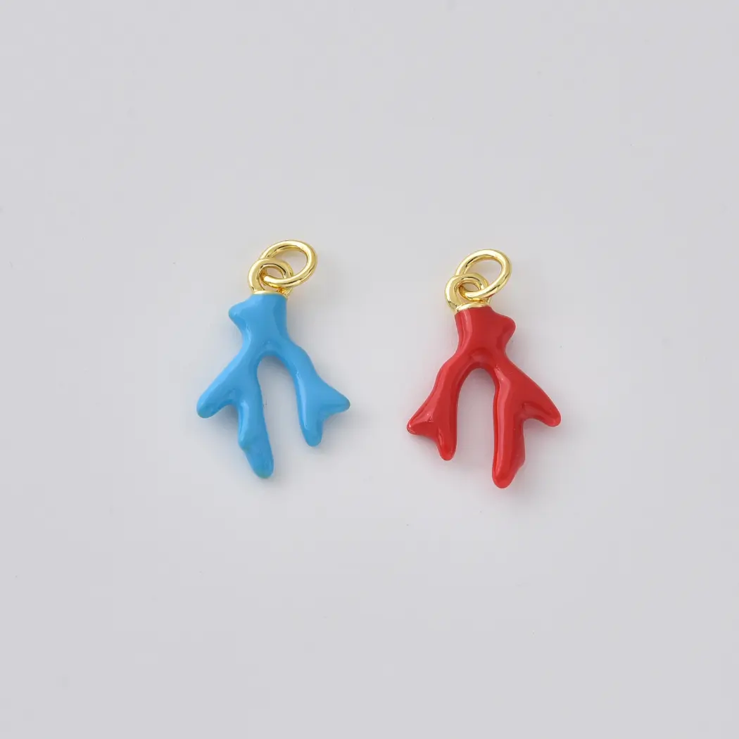 Gold Filled Enamel Coral Branch Charms, Colorful Sea Coral Pendant, Ocean Jewelry Charm for Necklace Bracelet Earrings, Lot035 - Image 2