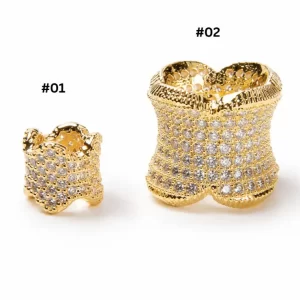 Gold Filled Pave CZ Barrel Spacer Bead, Luxury Crystal Rondelle Bead for Bracelet Necklace Jewelry Making Supplies, Lot036