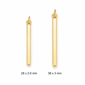 Gold Filled Bar Pendant Charm, Minimalist Rectangle Bar Pendant, Blank Engraving Charm for Necklace Bracelet Jewelry Making, Lot037