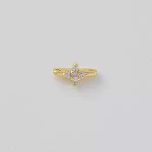 Gold Filled CZ Spacer Bead Connector, Dainty Crystal Spacer Link, Bracelet Necklace Connector, Jewelry Making Supply, SP106