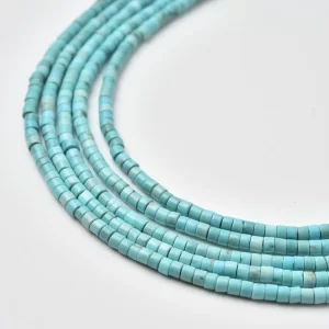 Arizona Turquoise Heishi Beads 3mm, Blue Gemstone Disc Bead Strand for Bracelets, Necklaces and Jewelry Making TUQ121