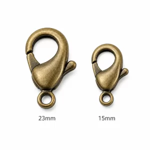 Antique Brass Lobster Clasp, Jewelry Clasp, Bracelet Clasp, Necklace Clasp, DIY Jewelry Finding, Jewelry Making Supply, 15mm & 23mm, CL424