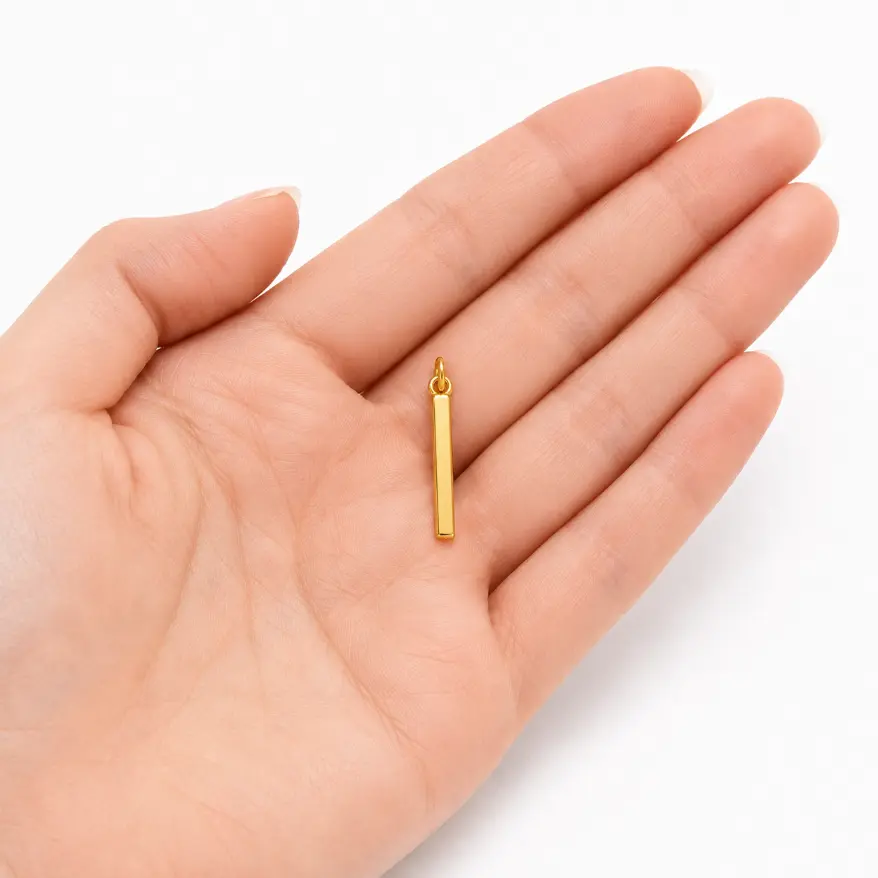 Gold Filled Mini Bar Pendant Charm, Minimalist Rectangle Stick Charm, Vertical Bar Necklace Pendant for Jewelry Making, Gift for Her, CP046A - Image 2