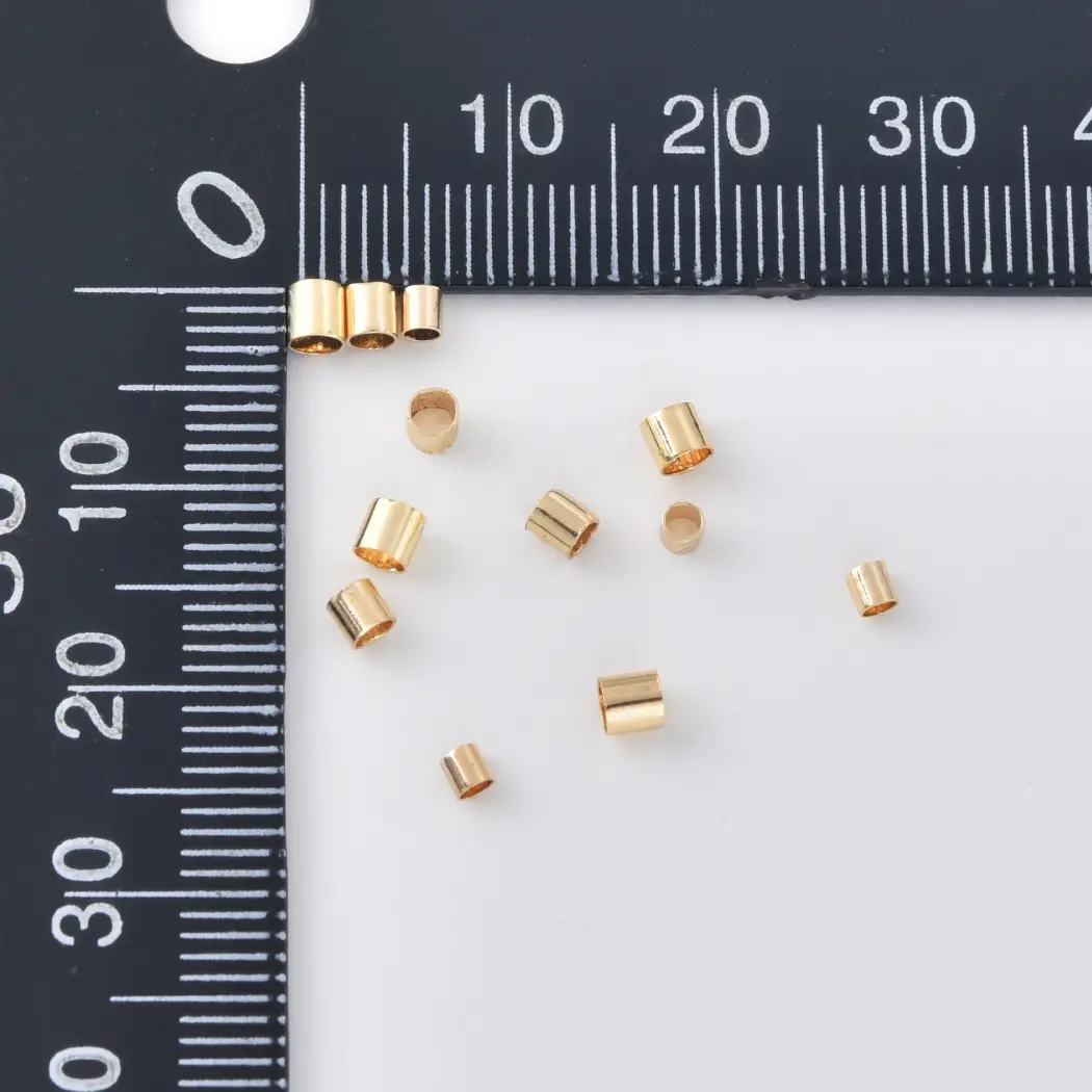 Gold Filled Crimp Beads, Seamless Tube Beads, Necklace & Bracelet Findings, DIY Jewelry Making Supplies, Gift for Her, DIY023 - Image 3