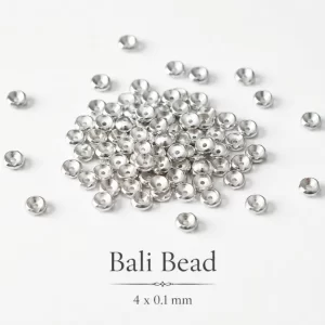 Silver Saucer Spacer Bead, Flat Disc Spacer Bead, Round Metal Bead for Jewelry Making, Bracelet Necklace DIY Beading Supply, DIY026