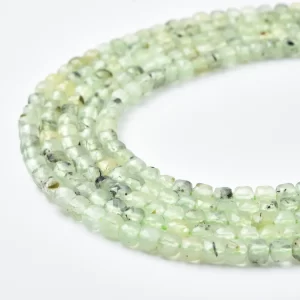 Prehnite Beads Natural Faceted Cube 4mm Green Gemstone Strand for DIY Jewelry Making Supplies PRP1195