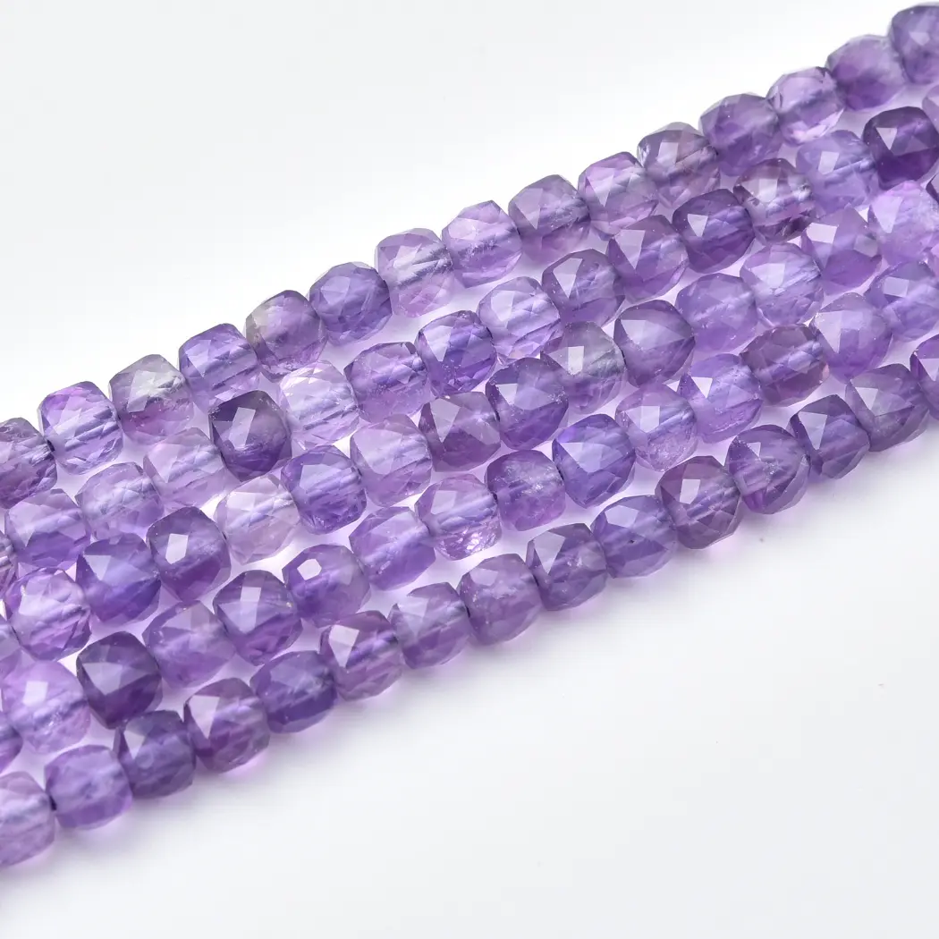 Amethyst Beads Natural Faceted Cube 4mm Purple Gemstone Strand for DIY Jewelry Making Supplies PRP1199 - Image 3