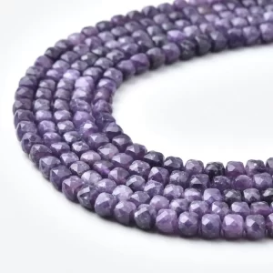 Stichtite Serpentine Beads Natural Faceted Cube 4mm Purple Green Gemstone Strand for Jewelry Making DIY PRP1202