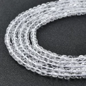 Crystal Quartz Beads Natural Faceted Cube 4mm Clear Gemstone Strand for DIY Jewelry Making Supplies PRP1203
