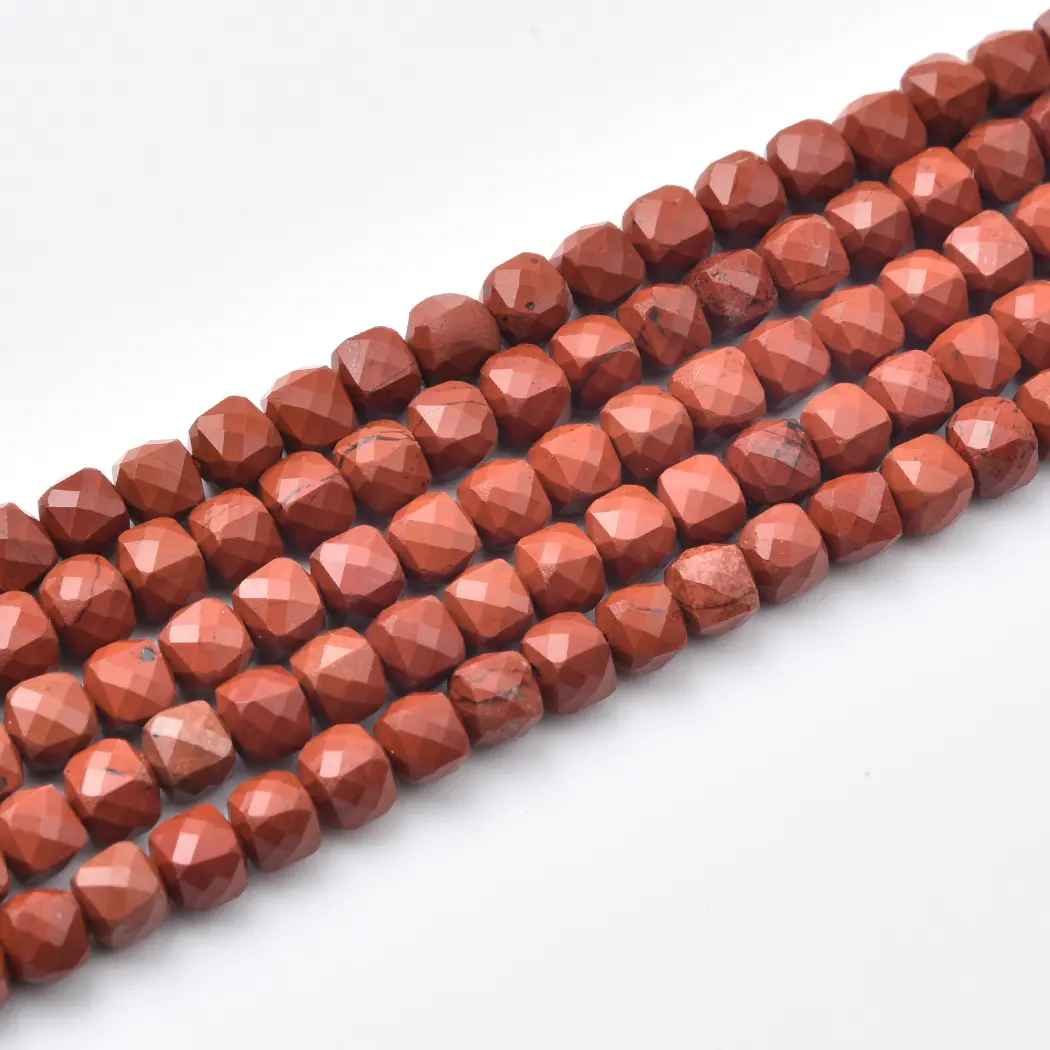 Red Jasper Beads Natural Faceted Cube 4mm Brick Red Gemstone Strand for DIY Jewelry Making PRP1206 - Image 3