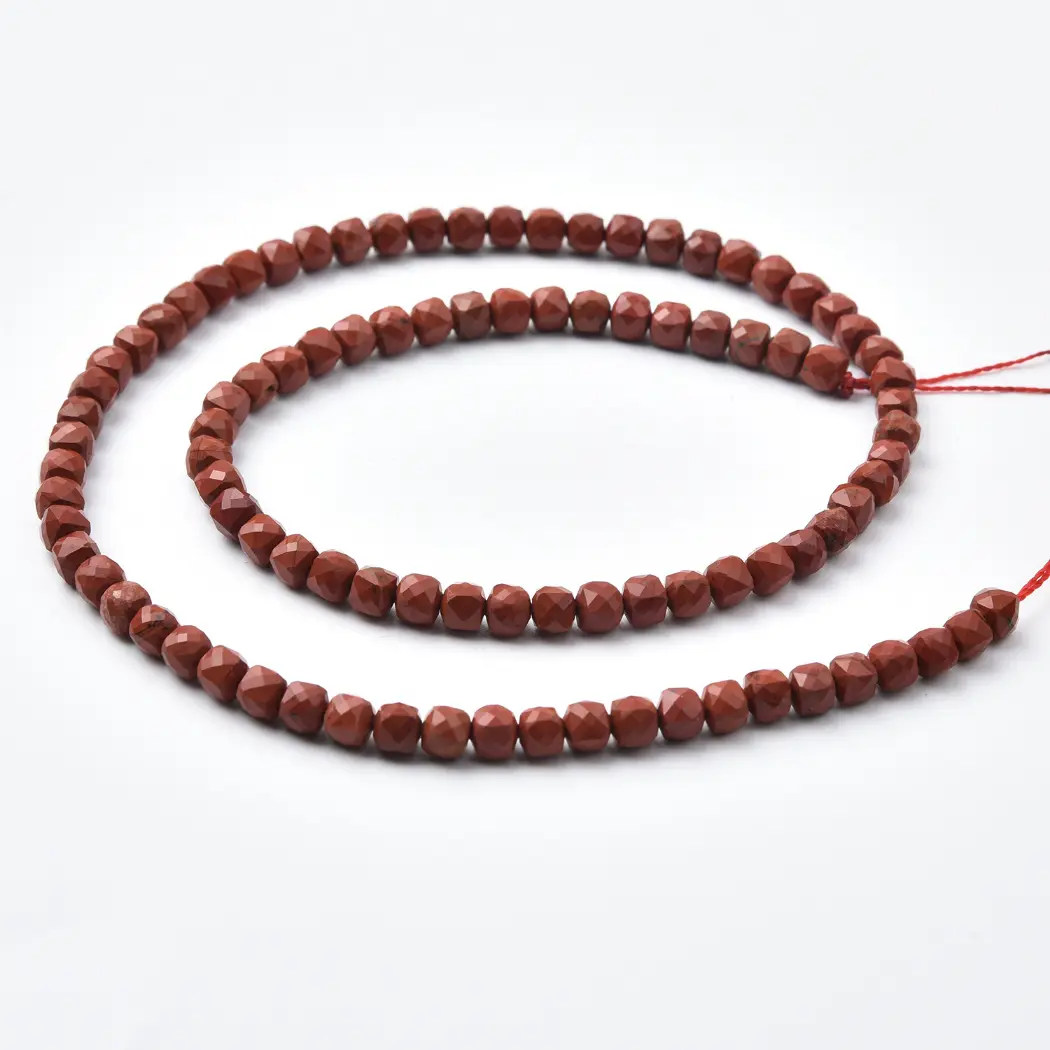 Red Jasper Beads Natural Faceted Cube 4mm Brick Red Gemstone Strand for DIY Jewelry Making PRP1206 - Image 4