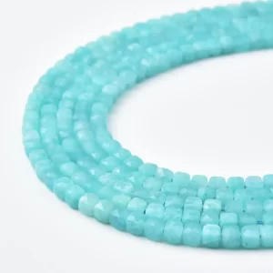 Amazonite Beads Natural Mint Blue Russian Square Cube Gemstone Strand for Jewelry Making DIY 4x4mm PRP1219