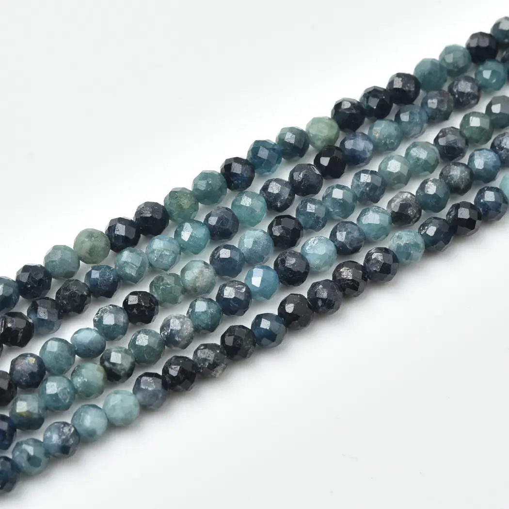 Blue Tourmaline Natural Gemstone 3mm Micro Faceted Round Beads Full 15.5 Inch Strand Supply PRP1221 - Image 3