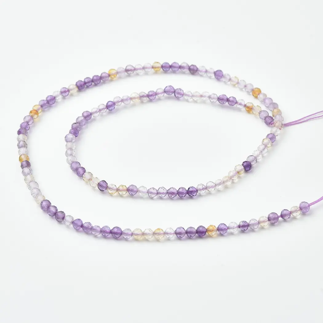 Ametrine Natural AA 3mm Micro Faceted Round Beads Purple Gold Gemstone 15.5 Inch Strand PRP1223 - Image 4