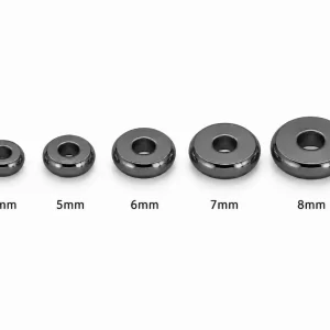 Gunmetal Rondelle Spacer Beads, Flat Round Disc Beads for Jewelry Making, Bracelet & Necklace DIY Supplies, Metal Bead Findings, SP068