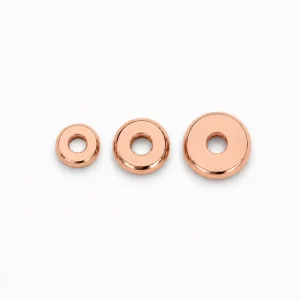Rose Gold Rondelle Spacer Beads, Flat Round Disc Beads for Jewelry Making, Bracelet & Necklace DIY Supplies, Rose Gold Bead Findings, SP068