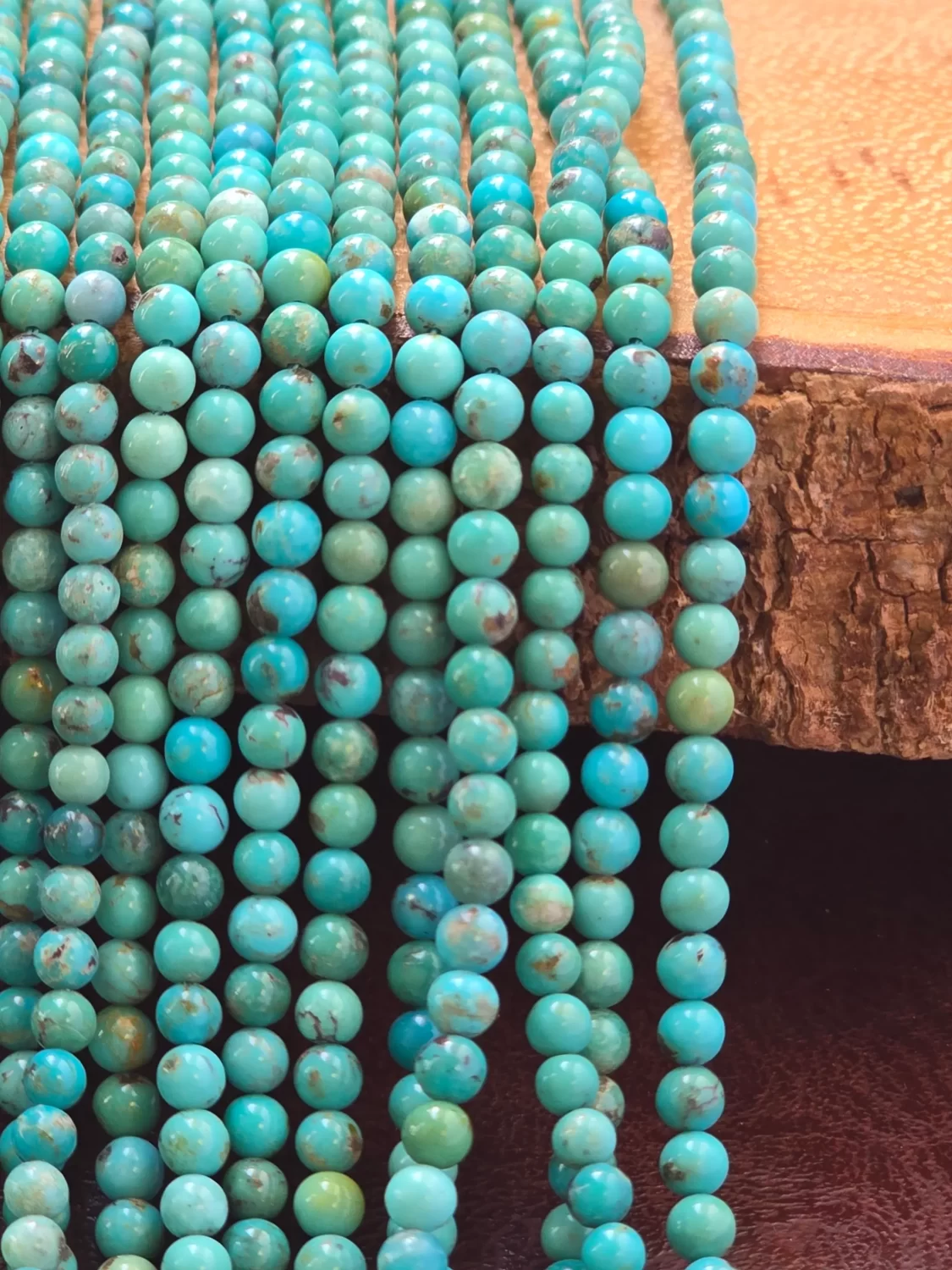 Blue Green Matrix Turquoise Round Beads, 3.5mm Small Gemstone Spacer Beads for Jewelry Making, TUQ125 - Image 3