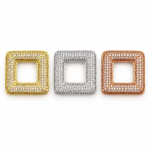 Gold Filled Pave Square Bead, Crystal Rhinestone Spacer Bead, Sparkling Square Bead for Jewelry Making, DIY Jewelry Supply, Charm, BD196