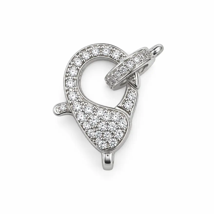 Gold Filled CZ Lobster Clasp, Small Pave Rhinestone Jewelry Connector, Decorative Trigger Clasp for DIY Bracelets and Necklaces, CL461S - Image 4