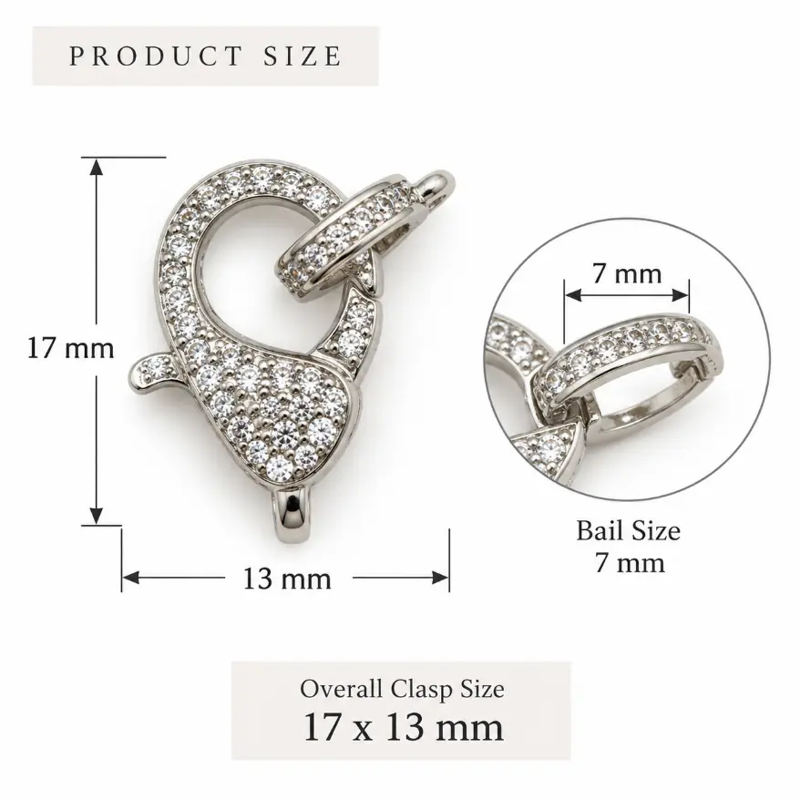 Gold Filled CZ Lobster Clasp, Small Pave Rhinestone Jewelry Connector, Decorative Trigger Clasp for DIY Bracelets and Necklaces, CL461S - Image 5