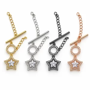 Gold Filled Star Toggle Clasp, CZ Crystal Toggle Closure, Jewelry Making Supply, Bracelet Necklace Clasp, Star Jewelry Findings, CL636