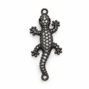 Lizard Connector, Pave CZ Gecko Connector, Rhinestone Lizard Link, Crystal Reptile Connector, Jewelry Making Supply, Bracelet Link, CN528