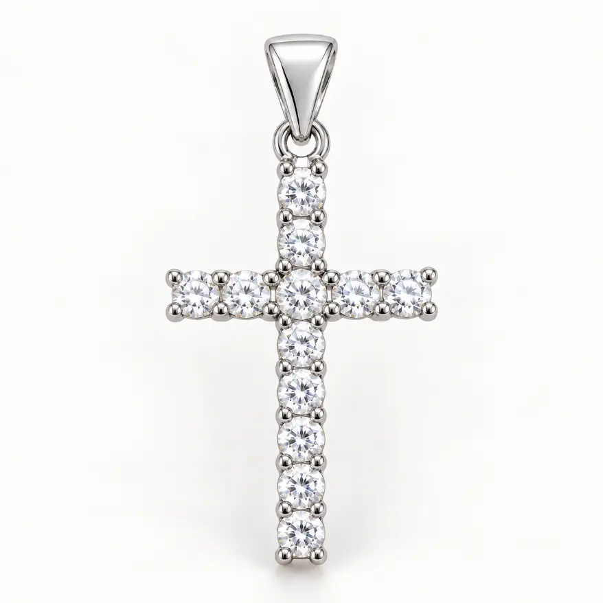 Gold Filled CZ Cross Charm, Crystal Cross Pendant, Religious Charm for DIY Necklace Bracelet Making, Christian Jewelry Supply, CP131 - Image 3