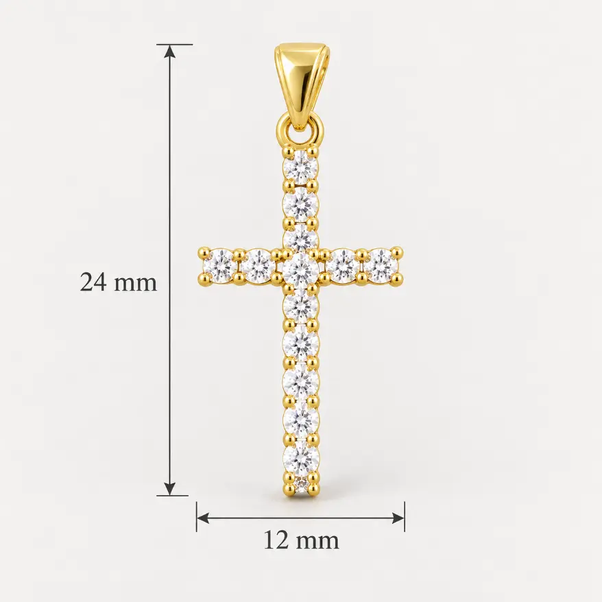 Gold Filled CZ Cross Charm, Crystal Cross Pendant, Religious Charm for DIY Necklace Bracelet Making, Christian Jewelry Supply, CP131 - Image 4
