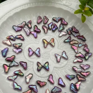 Purple Pearl Bead for Jewelry Making, Iridescent Fishtail Shape, Loose Focal for Necklace and Earring Designs 12-15mm FWP145