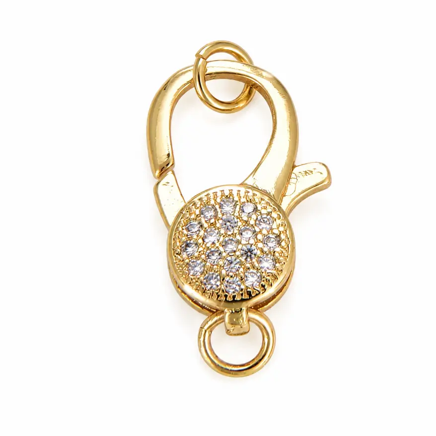 Gold Filled Pave Lobster Clasp Connector, CZ Rhinestone Jewelry Making Clasp, Bracelet Necklace Finding, Jewelry Supplies, Lot043 - Image 2