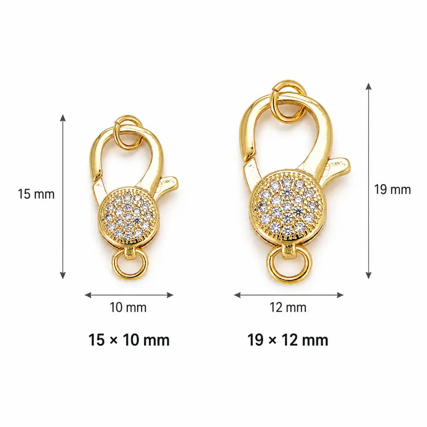 Gold Filled Pave Lobster Clasp Connector, CZ Rhinestone Jewelry Making Clasp, Bracelet Necklace Finding, Jewelry Supplies, Lot043 - Image 7