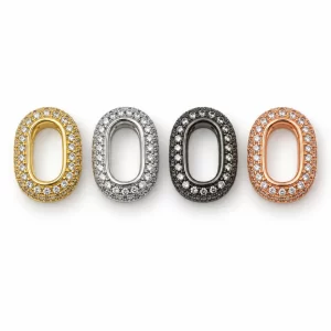 Gold Filled Oval CZ Spacer Beads, Pave Rhinestone Rondelle Beads, Pave Oval Beads for Jewelry Making, Bracelet Necklace Supplies, SP004