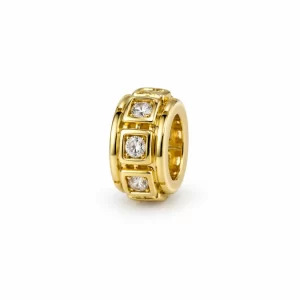 Gold Filled CZ Spacer Beads, Square Rhinestone Rondelle Beads, Crystal Barrel Bead for DIY Bracelets and Necklaces, Jewelry Making, SP108
